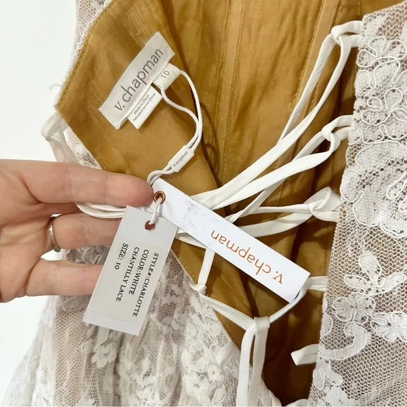 NEW NWT V. Chapman Charlotte Lace Strapless Maxi Gown Anthropologie - Picture 10 of 10